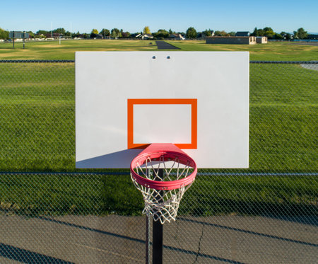 aerial view of a backboard and rim