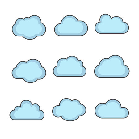 vector cloud shapes set, cloud icons for cloud computing for web and appのイラスト素材