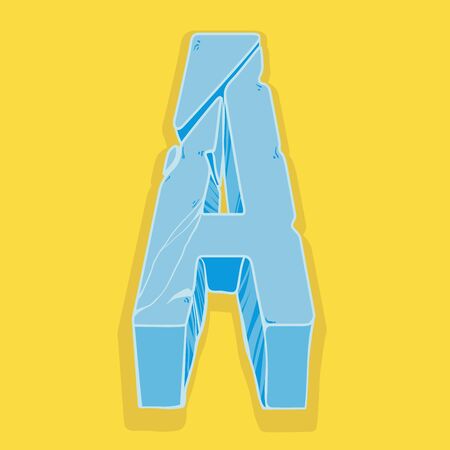 Letter A cracked ice.Vectorのイラスト素材