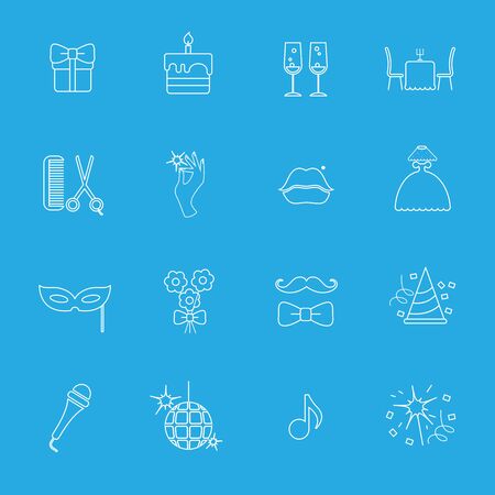Party and Celebration icon set.Vector silhouette illustrationのイラスト素材