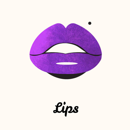 Lips painted in watercolorのイラスト素材