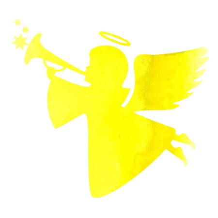 watercolor silhouette of an angelのイラスト素材