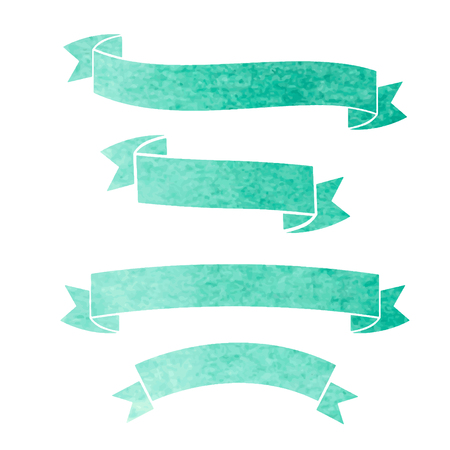vector watercolor colorful ribbons bannersのイラスト素材