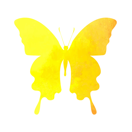 colorful yellow watercolor butterflyのイラスト素材