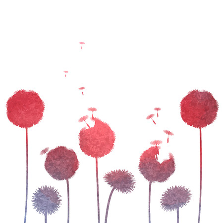 watercolor dandelion backgroundのイラスト素材