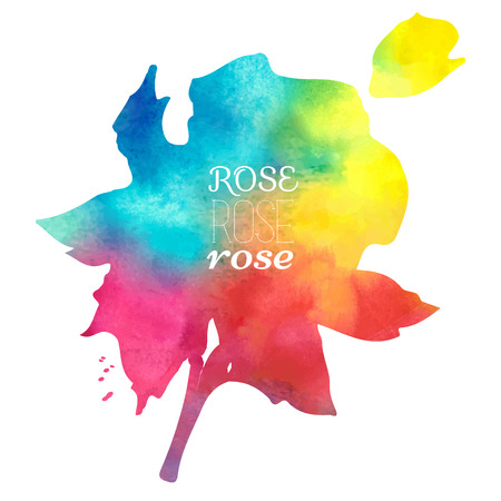colorful watercolor stain with aquarelle paint blotch,rose watercolor hand-paintedのイラスト素材