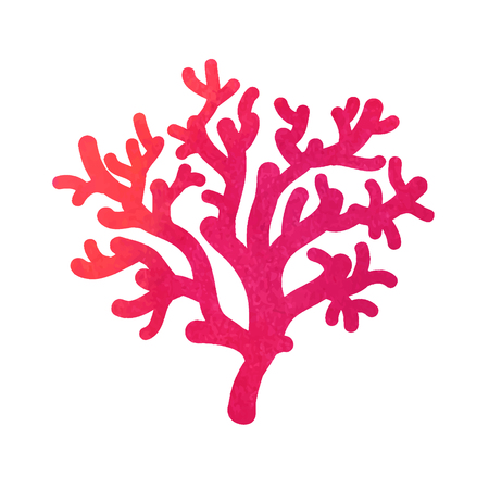 hand drawn decorative watercolor coralのイラスト素材