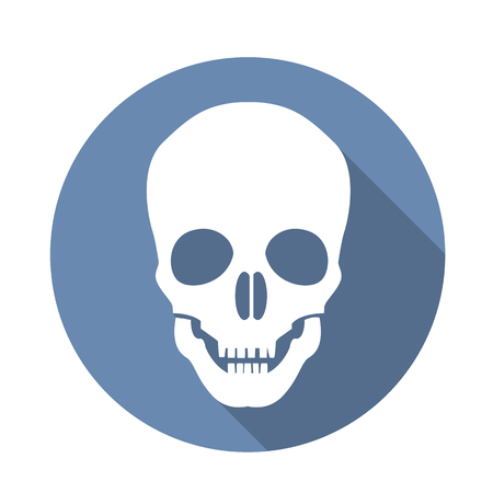 skull flat icon with long shadowのイラスト素材