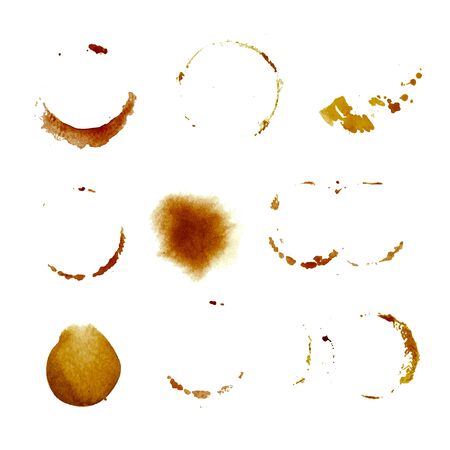 coffee stain circles in brown tonesのイラスト素材