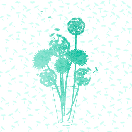 watercolor dandelion backgroundのイラスト素材