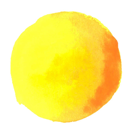 colorful yellow-red watercolor stain with aquarelle paint blotchのイラスト素材