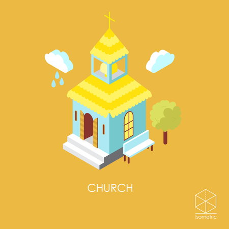 Isometric icon churchのイラスト素材