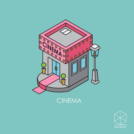 Isometric color icon Cinemaのイラスト素材