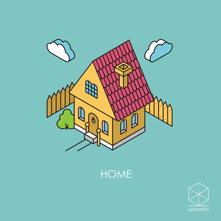 Isometric color icon Houseのイラスト素材