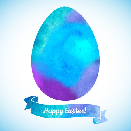 Watercolor Easter egg. Template for greeting card or invitationのイラスト素材