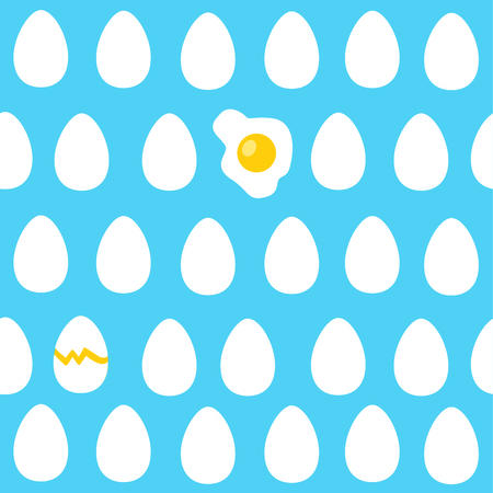 Seamless pattern with eggs and scrambled eggsのイラスト素材