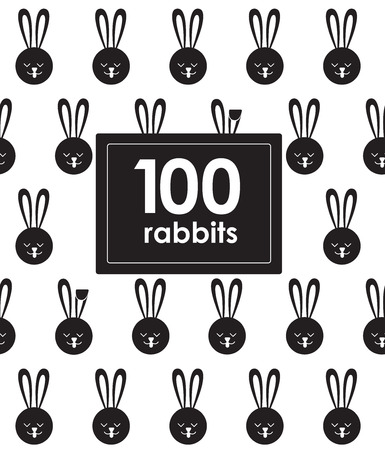 Seamless pattern with bunny and. Rabbit patternのイラスト素材