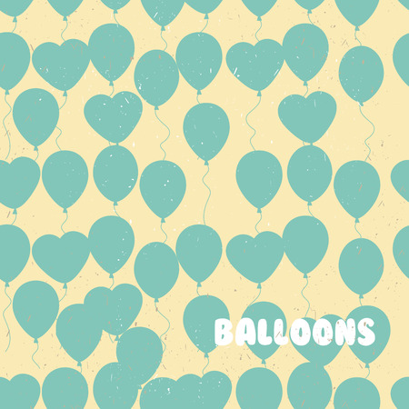 Retro flat balloons pattern. Great for Birthday, wedding, anniversary, rewarding and winning design. Seamless backgroundのイラスト素材