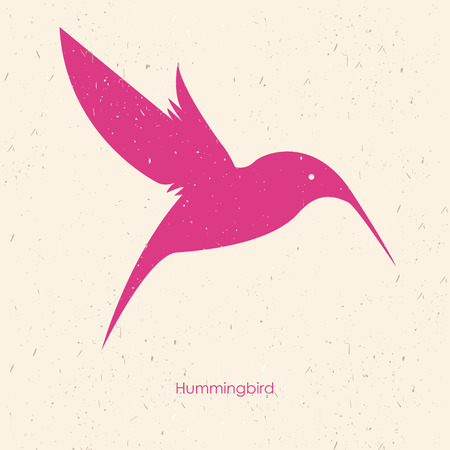Hummingbirds. Silhouette of birds on a light background. Vector silhouetteのイラスト素材
