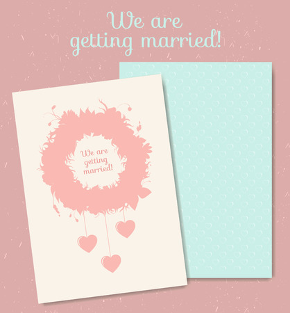 Vector colorful circular floral wreaths with summer flowers and central white copyspace for your text. Vector handdrawn sketch of wreath with flowers. Pattern under maskのイラスト素材