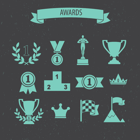 set of award success and victory iconsのイラスト素材