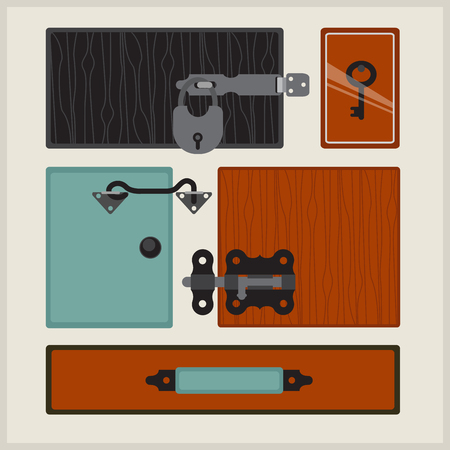 Furniture fittings. Door lock and accessoriesの写真素材