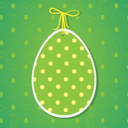 Easter egg. Paper art. green background and seamless patternのイラスト素材