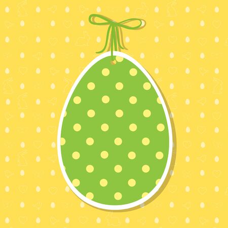 Easter paper decoration in the form of egg. Green Easter egg andのイラスト素材