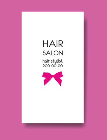 Barbershop business card design concept with text and bow.のイラスト素材
