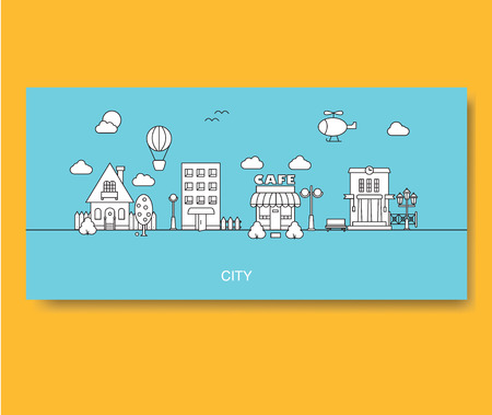 Set of buildings cottage, vector illustration.のイラスト素材