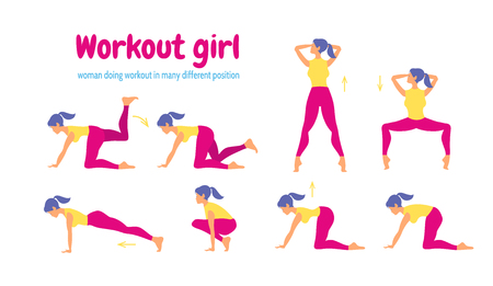 Young slim woman workout fitness and aerobic.のイラスト素材