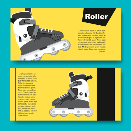 Black and white roller skates for aggressive riding styleのイラスト素材