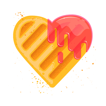 Heart shape cookie with jam sticks.のイラスト素材