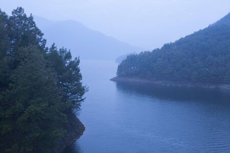 blue lake place in the sunchonの写真素材