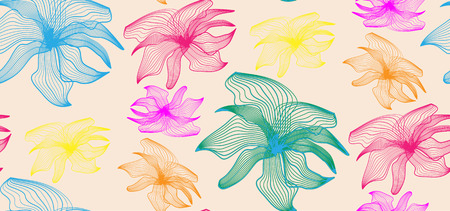 Fantasy flowers pattern. Vector illustration.のイラスト素材