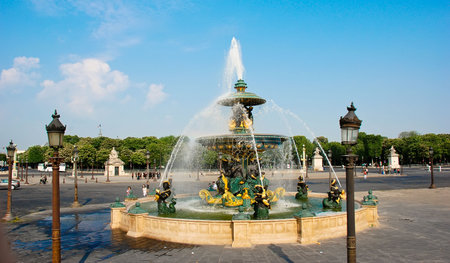 Paris. Place de la Concorde: Monuments of Paris Fountain at the concorde placeの写真素材
