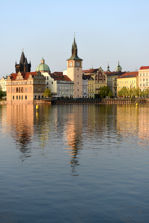 Landscape of quay in Prague of Czech Republicのeditorial素材