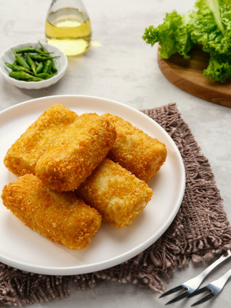 Risol Mayo, Risoles mayo mozzarella is a small patty enclosed in pastry or rolled in bread crumbs....