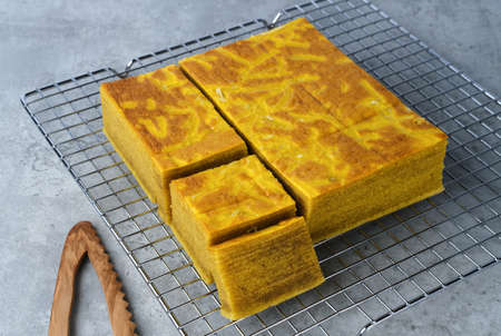 Lapis Legit, Spekuk, Spekkoek, is a delicious Indonesian cake, consists of many layers.の写真素材