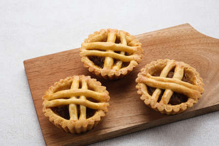 Mini pineapple pie isolated on white background, copy space, selective focus image.の写真素材