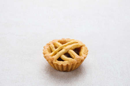 Mini pineapple pie isolated on white background, copy space, selective focus image.の写真素材