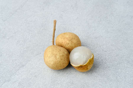 Fresh longan fruits (Kelengkeng), healthy snack, selective focus image.の写真素材
