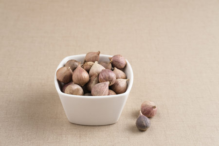 Single clover garlic or pearl garlic or solo garlic (Bawang putih tunggal) variety of Allium...