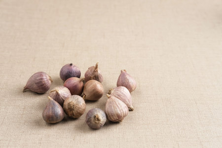 Single clover garlic or pearl garlic or solo garlic (Bawang putih tunggal) variety of Allium...