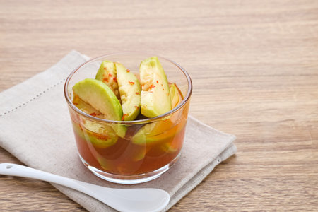 Asinan Kedondong (pickled fruit), a traditional Indonesian cuisine made from preserved tropical...