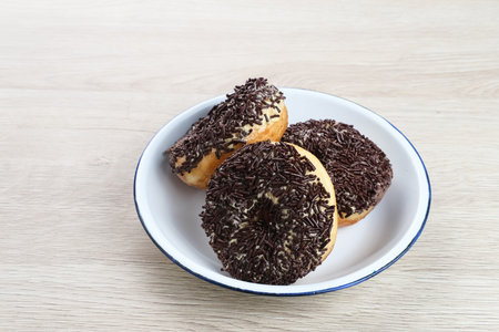Donat Kentang (Potatoes Donut), donut with added potato ingredients and chocolate sprinkles