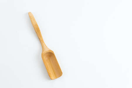 Wooden spoons isolated on white background. Copy space.の写真素材