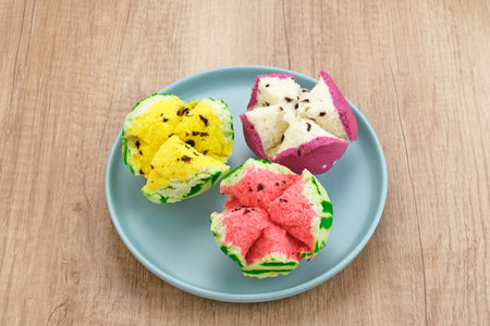 Bolu Kukus (Sponge Cake), made from flour, tapioca flour, egg and sugar. Indonesian traditional...