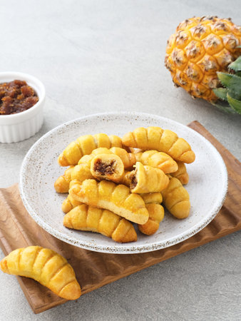 Nastar Cookies with pineapple jam inside. Familiar during the month of Ramadan and Idul Fitri.