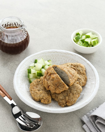 Pempek Kulit, traditional food from South Sumatra, Indonesia. This fish-based food is very popular....